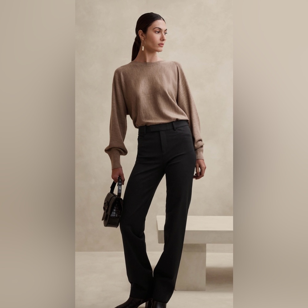 Banana Republic Sloan Straight Leg Pants w white striping. NWT Size 6